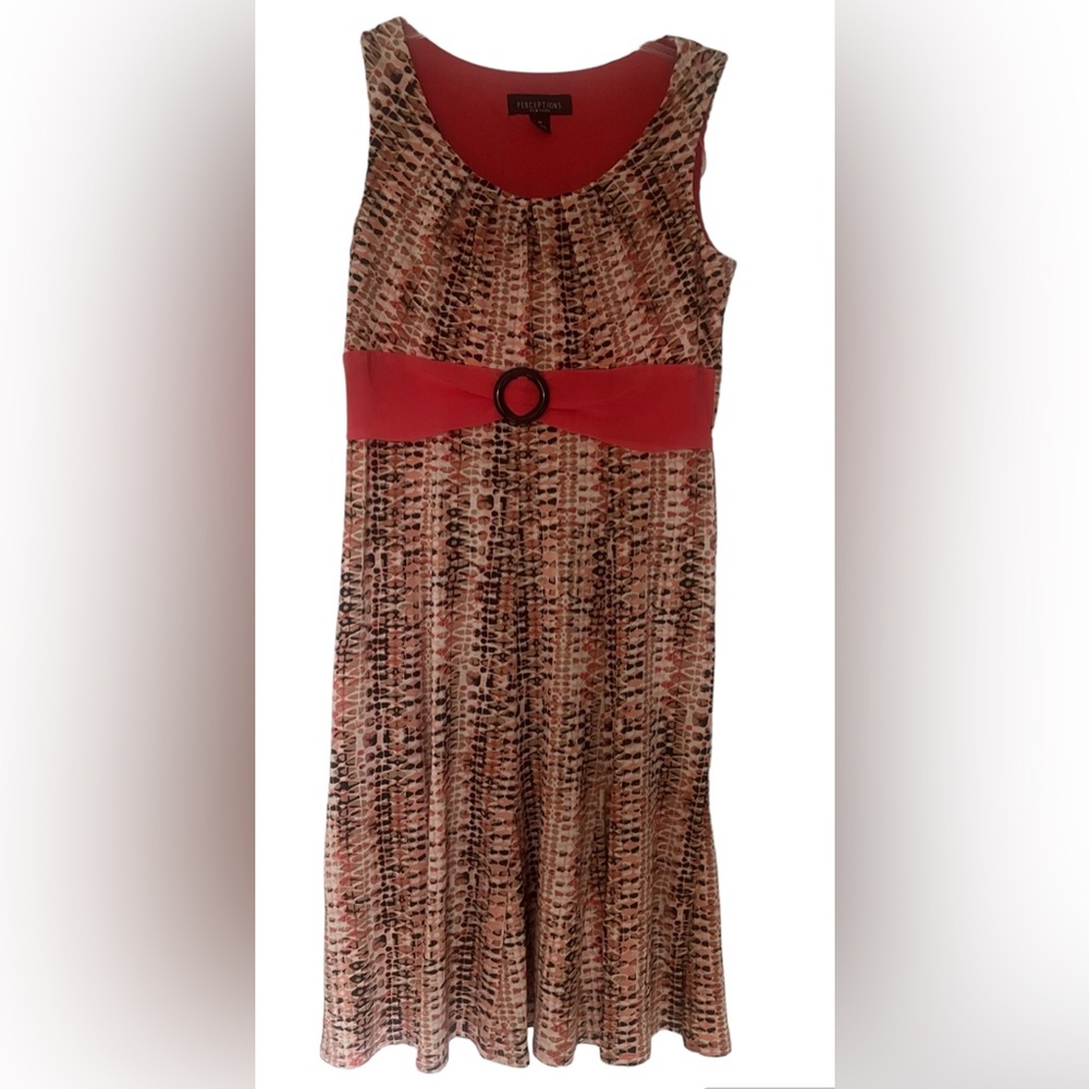 Perceptions Abstract One Piece Sleeveless A-line Stretch Misi Dress size M